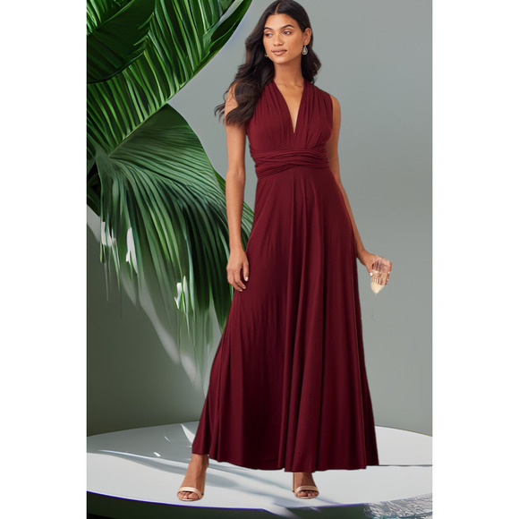 NWT - Lulus Tricks of the Trade Burgundy Maxi Dress Size: Small - Picture 1 of 7